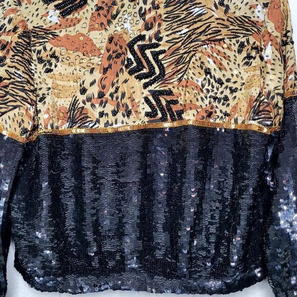Vintage Modi Silk Sequin Jacket Size Large 10-12 - Picture 8 of 9